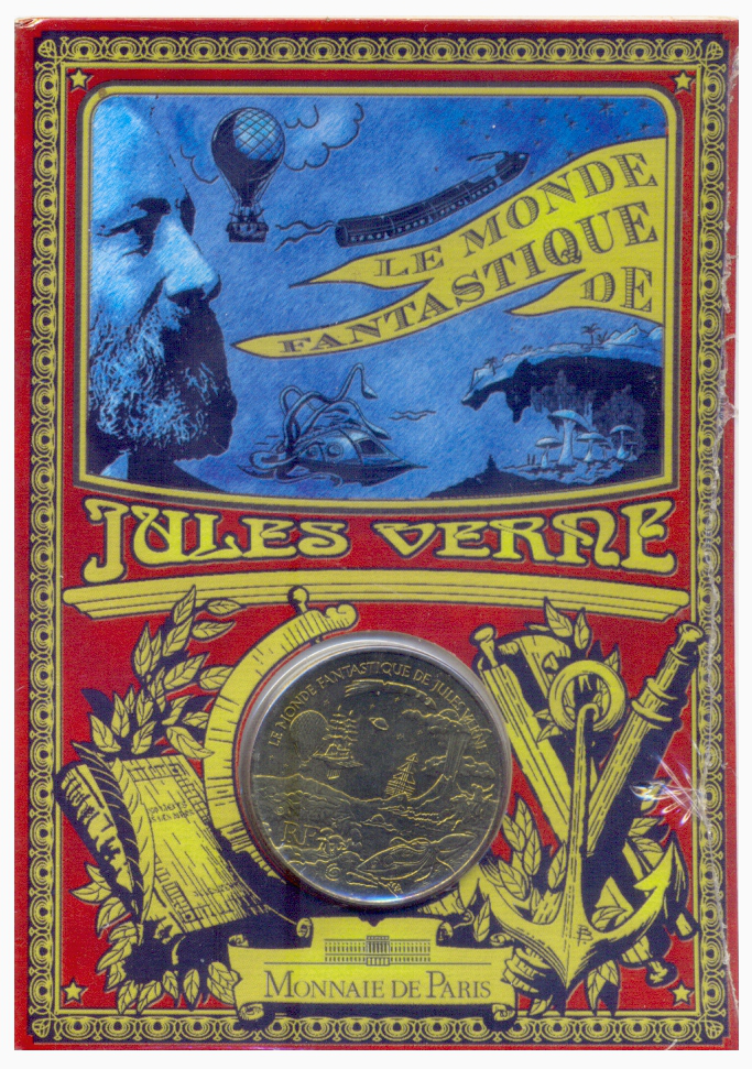 Francia Moneda ¼ Euro 2005 Julio Verne 100 Aniversario de su muerte en estuche original - Numisfila