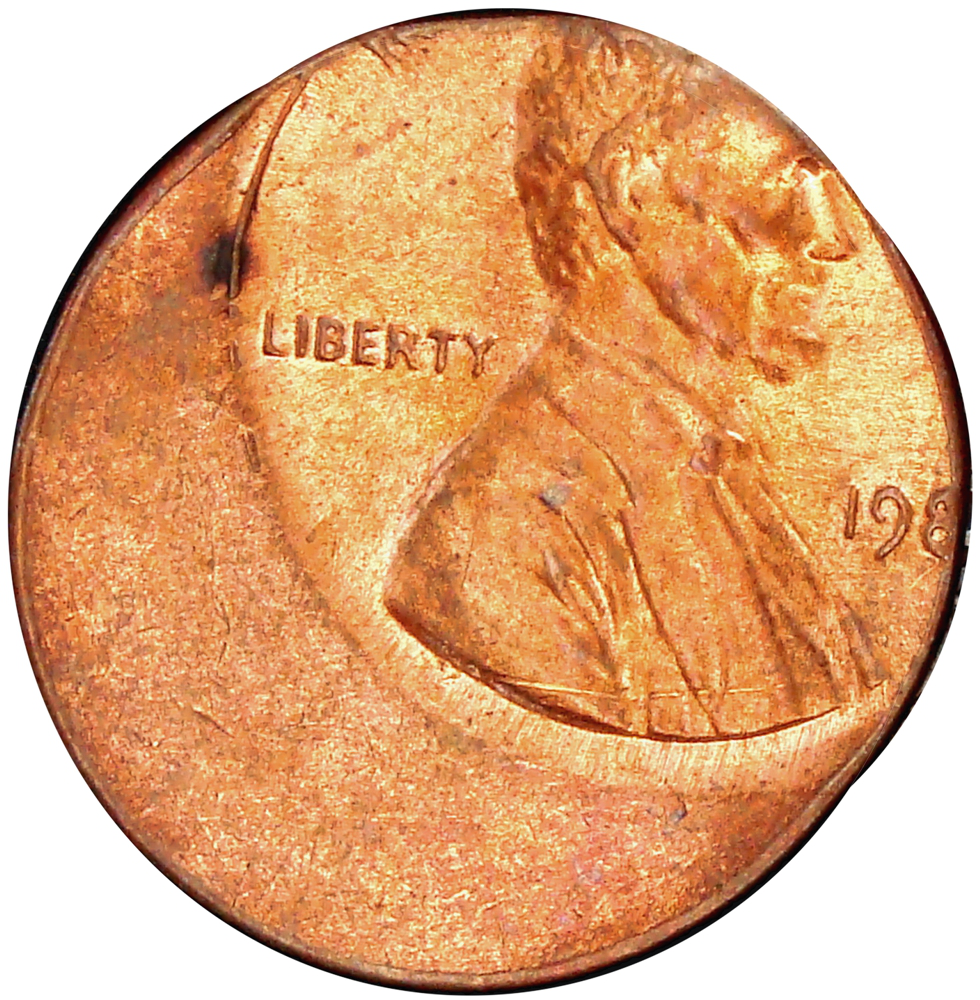 Error Moneda Desplazada Estados Unidos 1 Centavo 1980 - 1989 Lincoln - Numisfila
