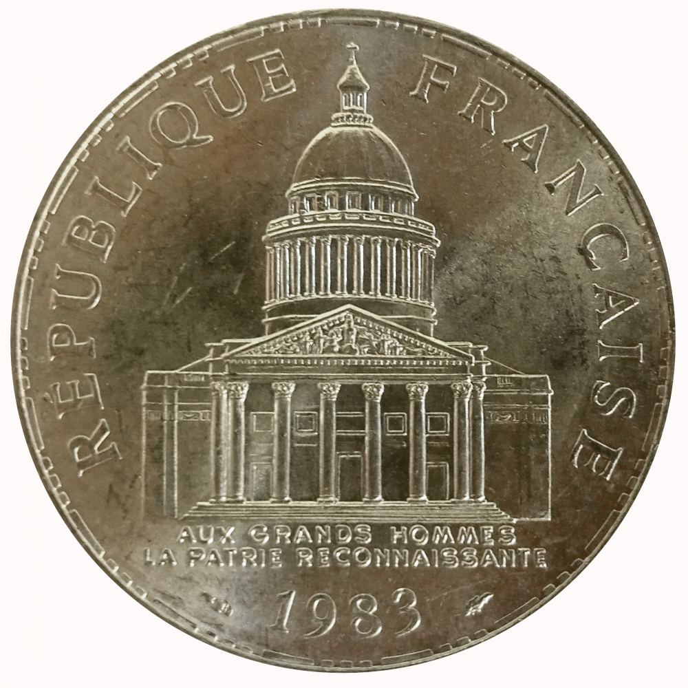Moneda de Plata Francia 100 Francos 1983 Panteón de París - Numisfila