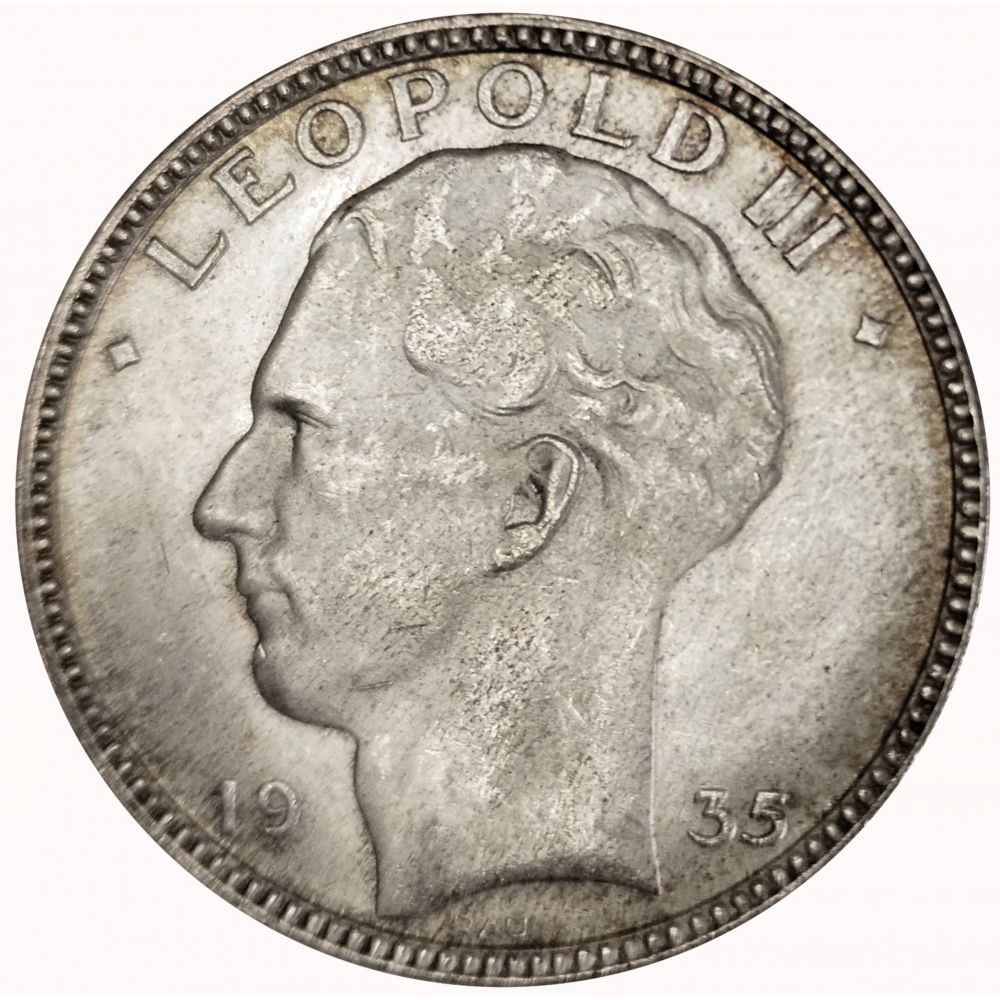 Bélgica Moneda de Plata 20 Francos 1935 Leopoldo III - Numisfila