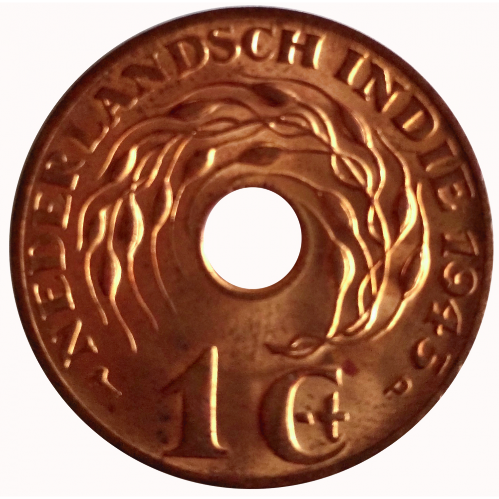 Indias Orientales Holandesas Moneda de Bronce 1 Cent 1945  - Numisfila
