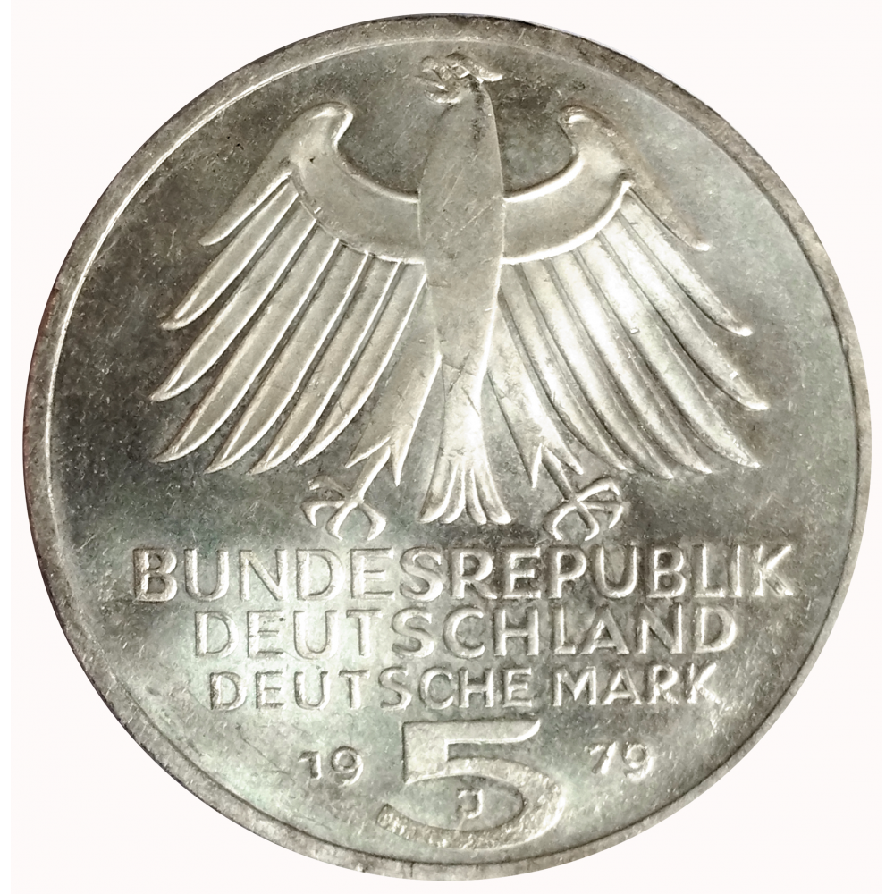 Alemania Moneda 5 Marcos 1979 Instituto Arqueológico 150 Aniversario - Numisfila