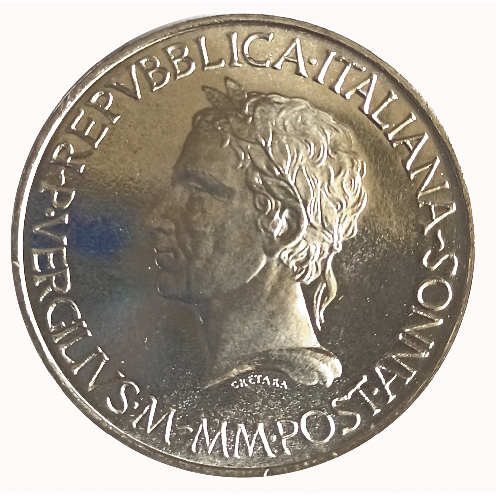 Italia Moneda de Plata 500 Liras 1981 Virgilio, Buey y Caballo  - Numisfila