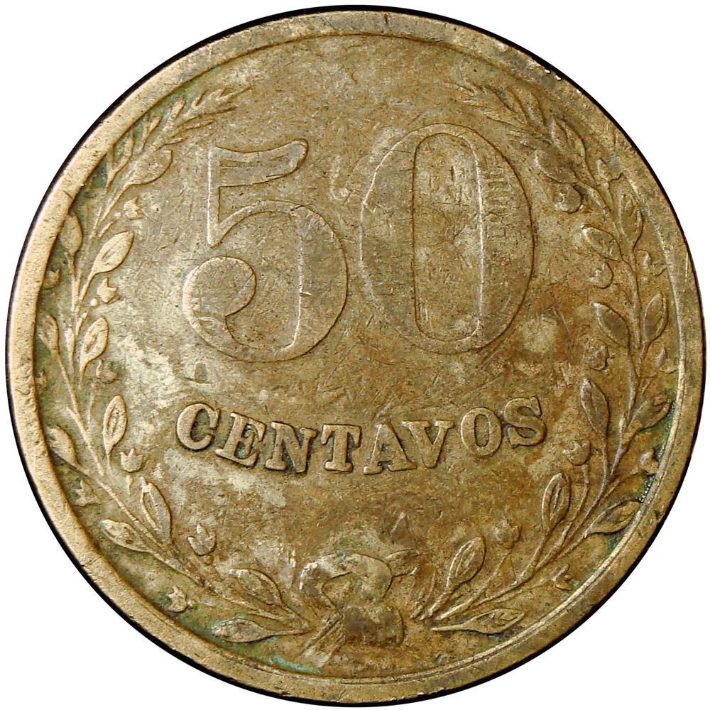 Colombia Ficha Lazareto 50 Centavos 1928 Moneda de Circulación Restringida  - Numisfila