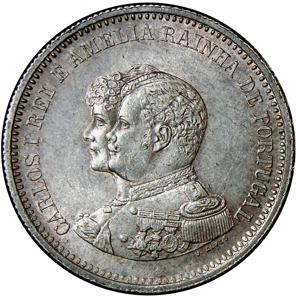 Portugal Moneda de Plata 200 Reis 1898 Descubrimiento de la India  - Numisfila