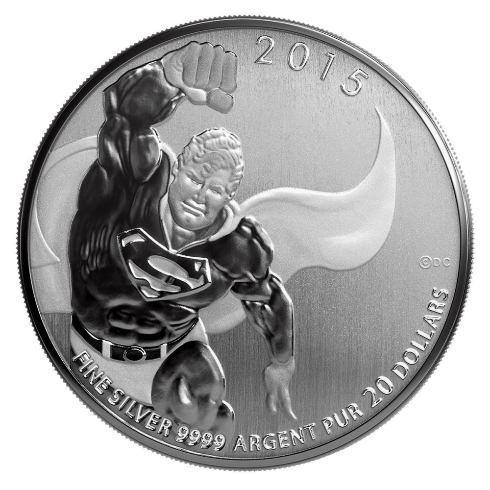 Moneda de Plata Superman Canadá 20 Dólares 2015 Estuche Original   - Numisfila