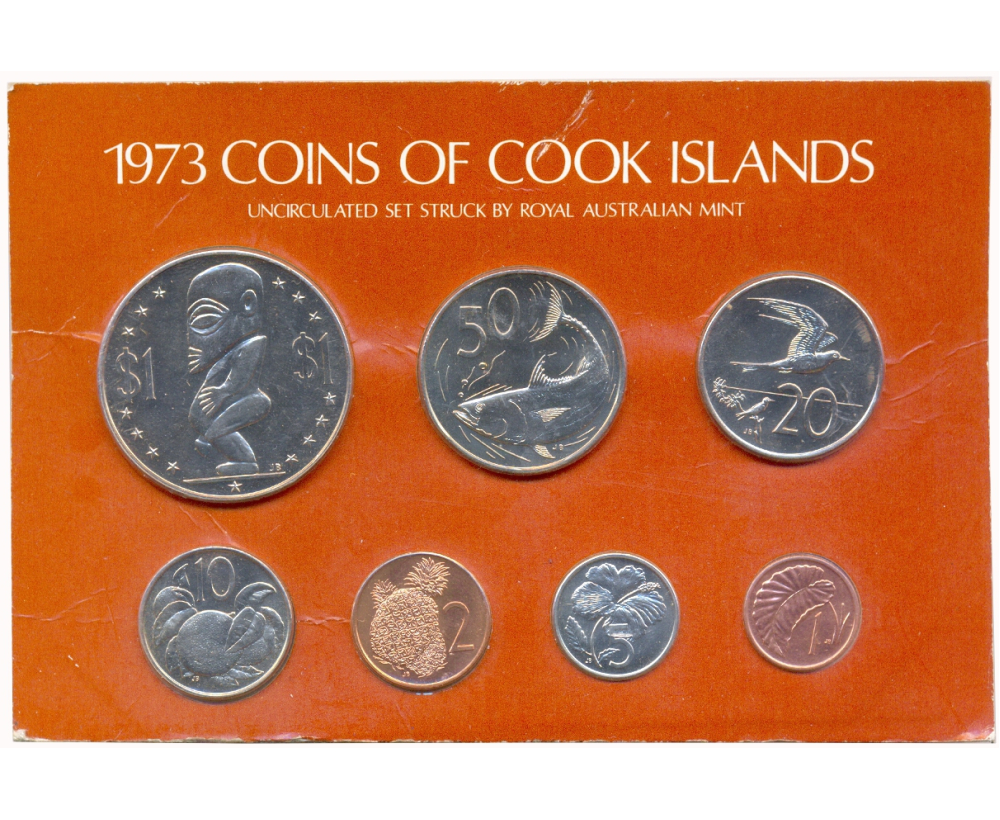 Set 7 Monedas Isla Cook 1973 desde Un Centavo Hasta el Dólar - Casa de la Moneda Australiana - Numisfila