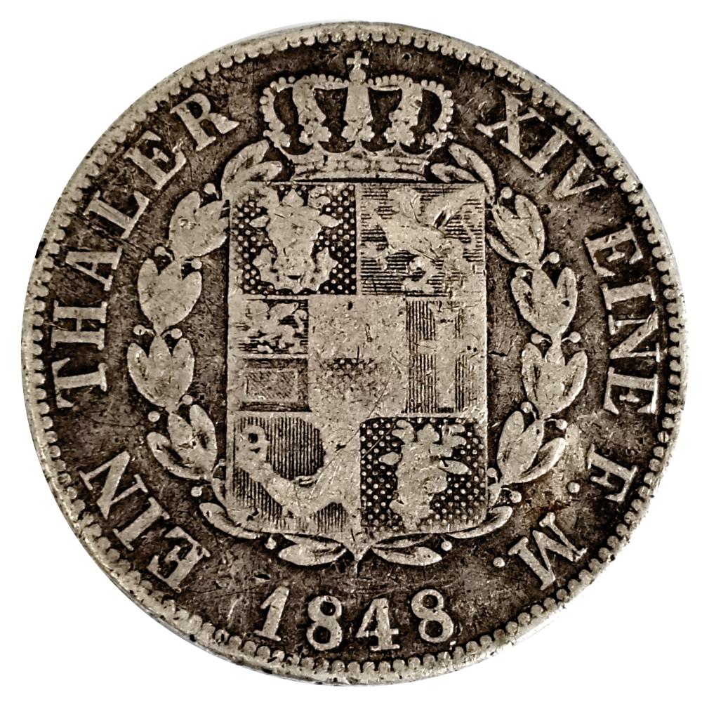 Alemania Moneda Mecklemburgo-Schwerin 1 Thaler 1848 A - Numisfila