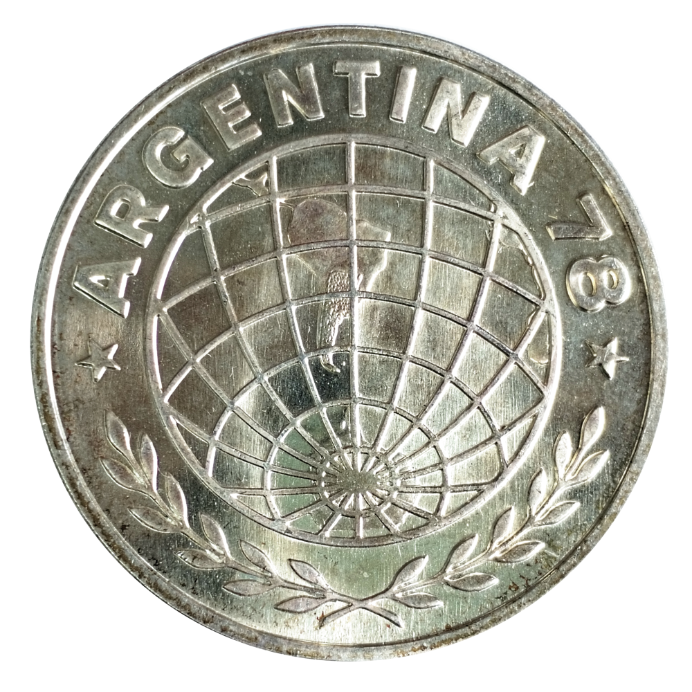 Moneda de Plata Argentina 3000 Pesos 1978 Copa Fútbol - Numisfila