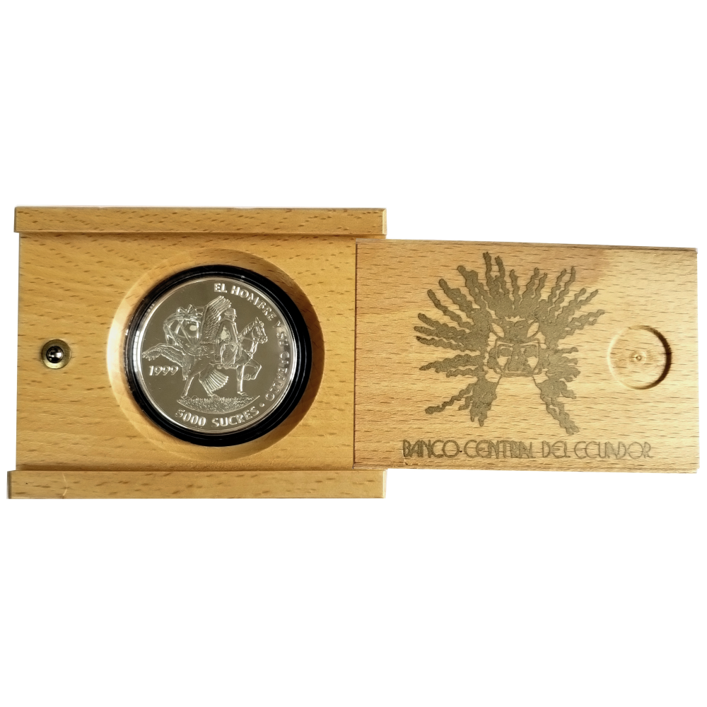 Ecuador Moneda 5000 Sucres 1999 El Hombre y su Caballo Serie Iberoamericana IV  - Numisfila