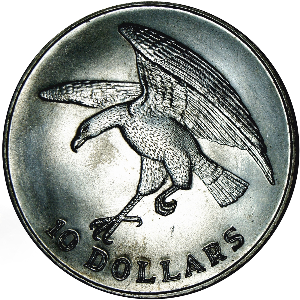 Singapur Moneda 10 Dollars 1974 Halcón Descendiendo - Numisfila