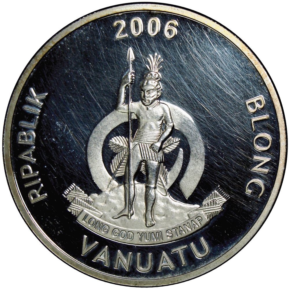 Vanuatu Moneda Esmaltada 10 Vatu 2006 Mariposa Ornitópteros del Paraiso  - Numisfila
