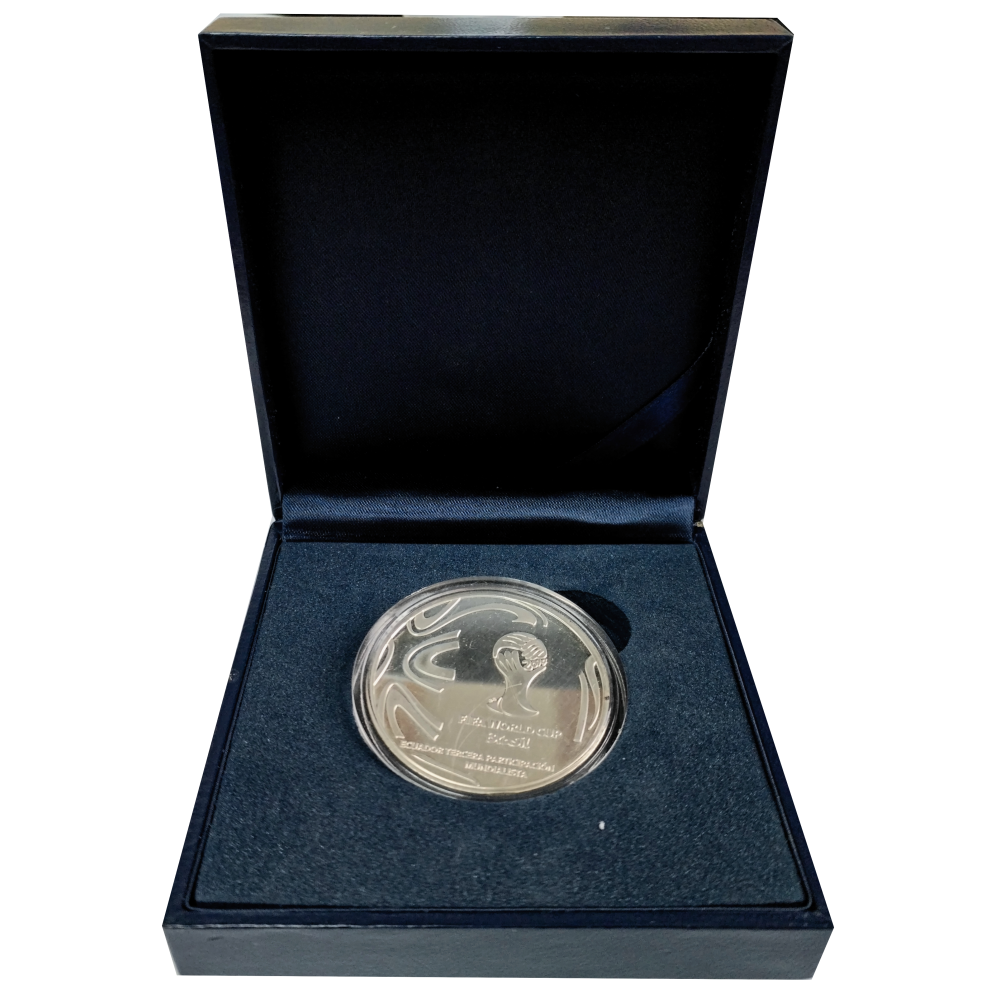 Moneda de Plata Ecuador 1 Sucre 2014 Brasil Copa Fútbol   - Numisfila