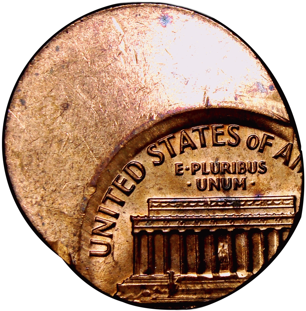 Error EE. UU. Moneda 1 Lincoln Cent Sin fecha por Desplazamiento   - Numisfila