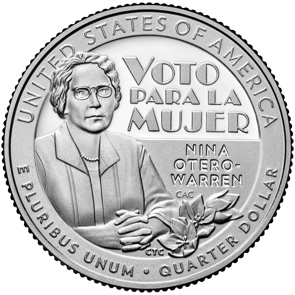 Moneda EE.UU. 25 Centavos 2022 Ceca "D" Edición Conmemorativa Mujeres Notables -  Nina Otero-Warren - Numisfila