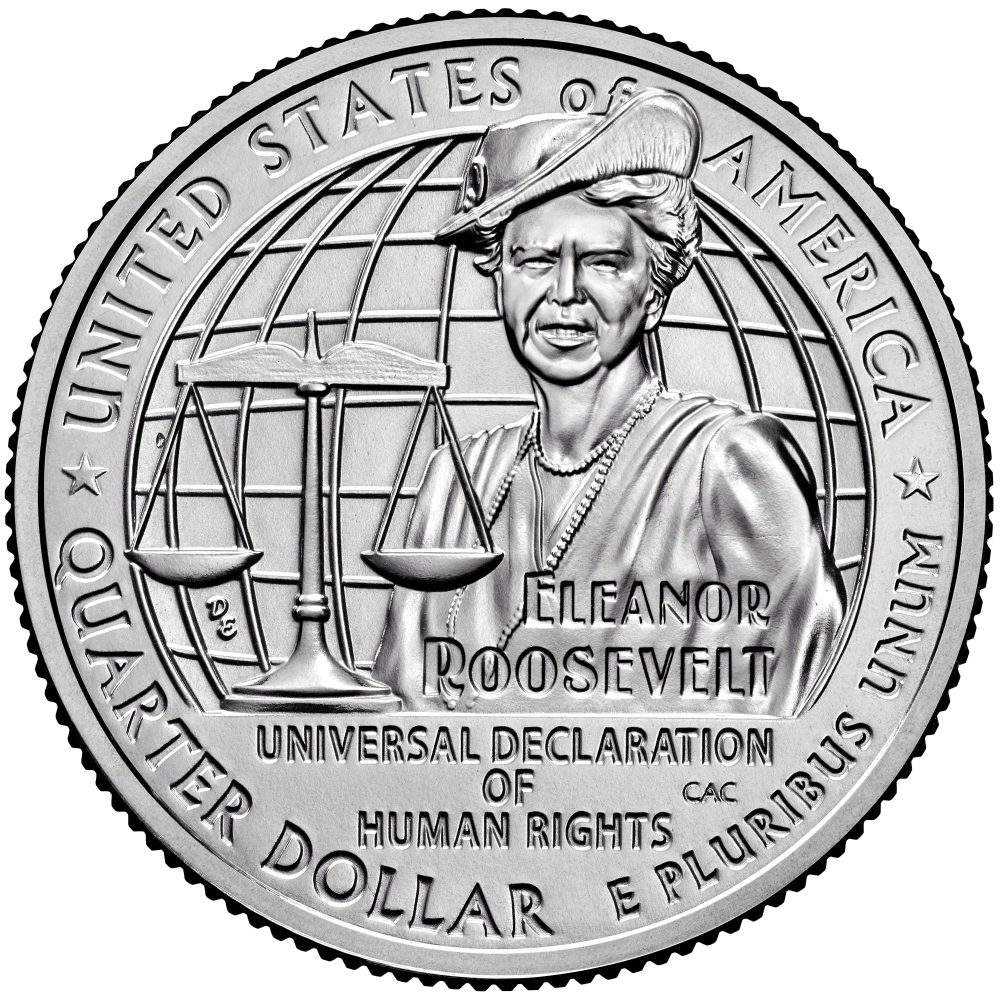 Moneda EE.UU. 25 Centavos 2023 Ceca "D" Edición Conmemorativa Mujeres Notables -  Eleanor Roosevelt  - Numisfila