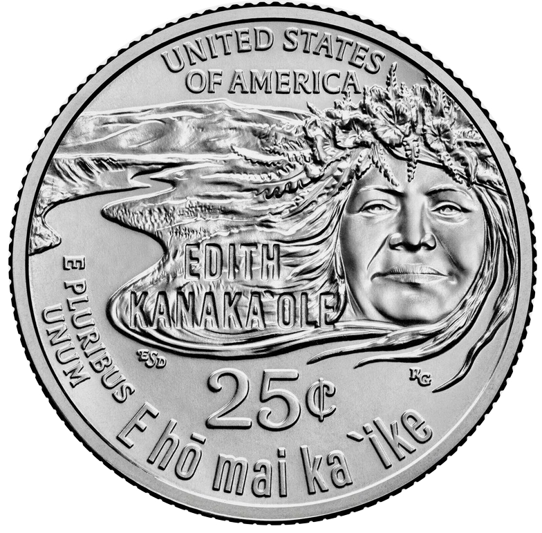 Moneda EE.UU. 25 Centavos 2023 Ceca "D" Edición Conmemorativa Mujeres Notables -   Edith Kanaka´ole  - Numisfila
