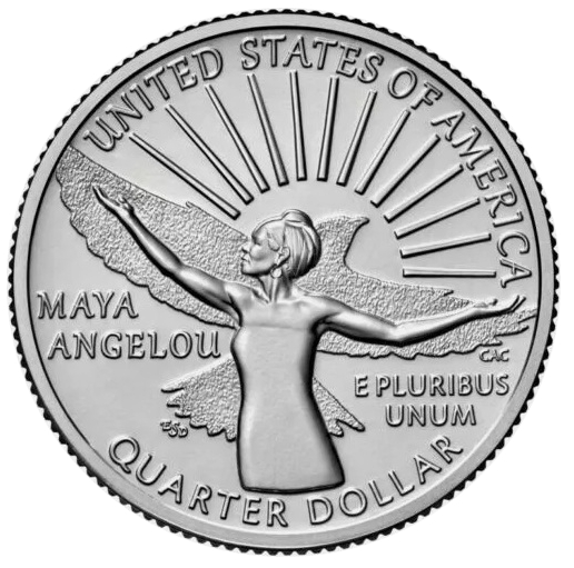 Moneda EE.UU 25 Centavos 2022 Ceca "D" Edición Conmemorativa Mujeres Notables - Maya Angelou - Numisfila