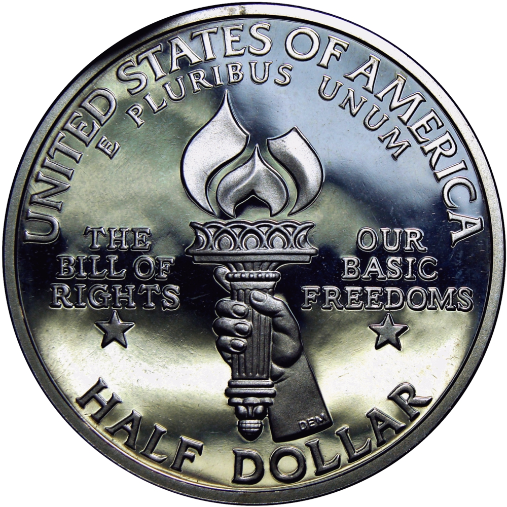 EE. UU. Moneda de Plata Half Dollar 1993 James Madison Bill of Rights  - Numisfila