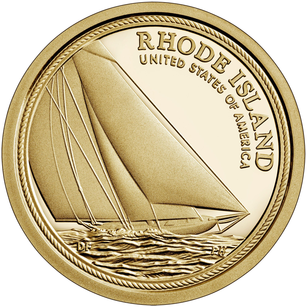 Monedas EE.UU 1 Dólar 2022 D Conmemorativa Innovación americana Rhode Island  - Numisfila