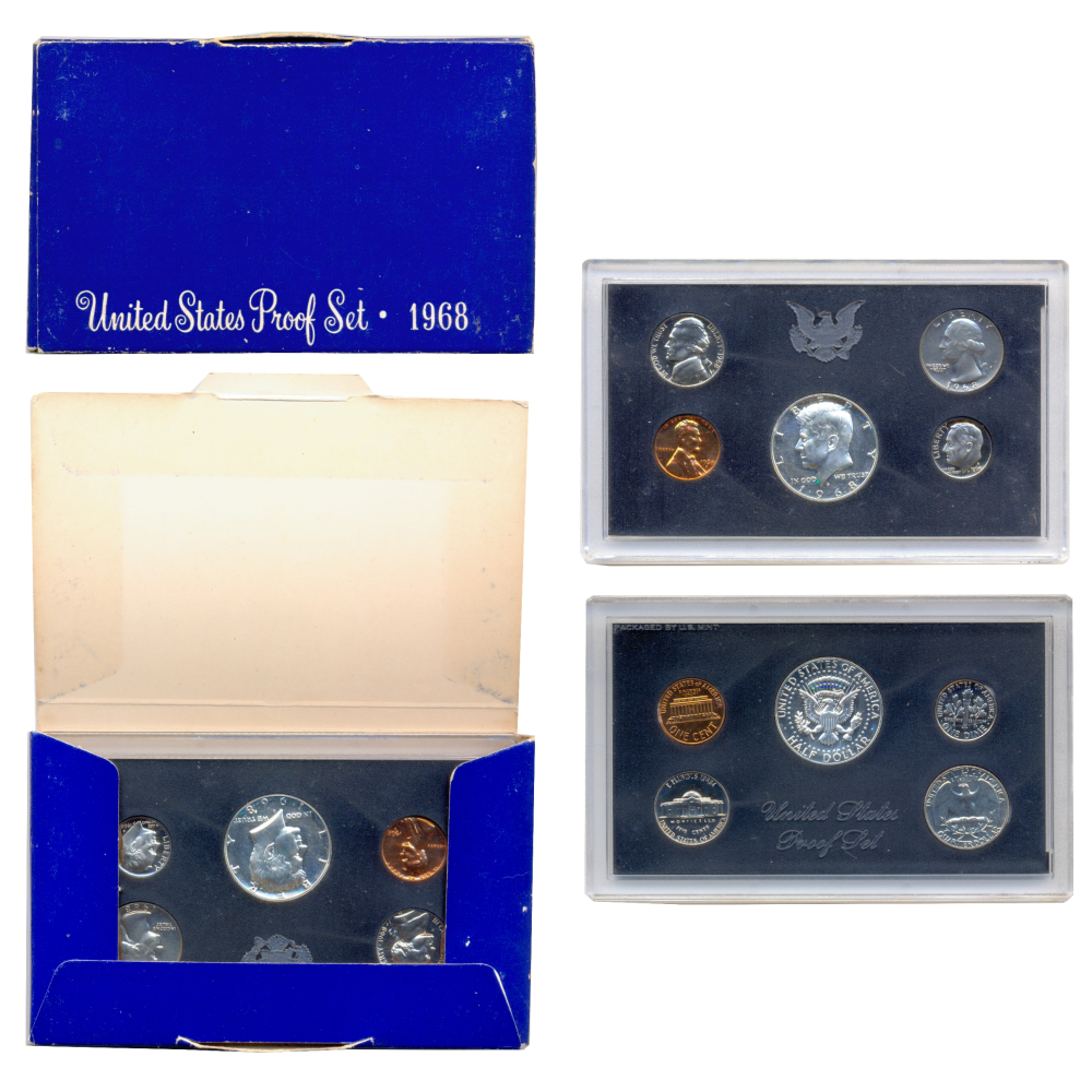 Set EE.UU. 5 Monedas Proof 1968 S en Estuche Original - Numisfila