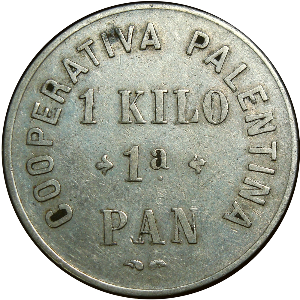 España Palencia Ficha Cooperativa Palentina 1 Kilo 1a. Pan 1972  - Numisfila