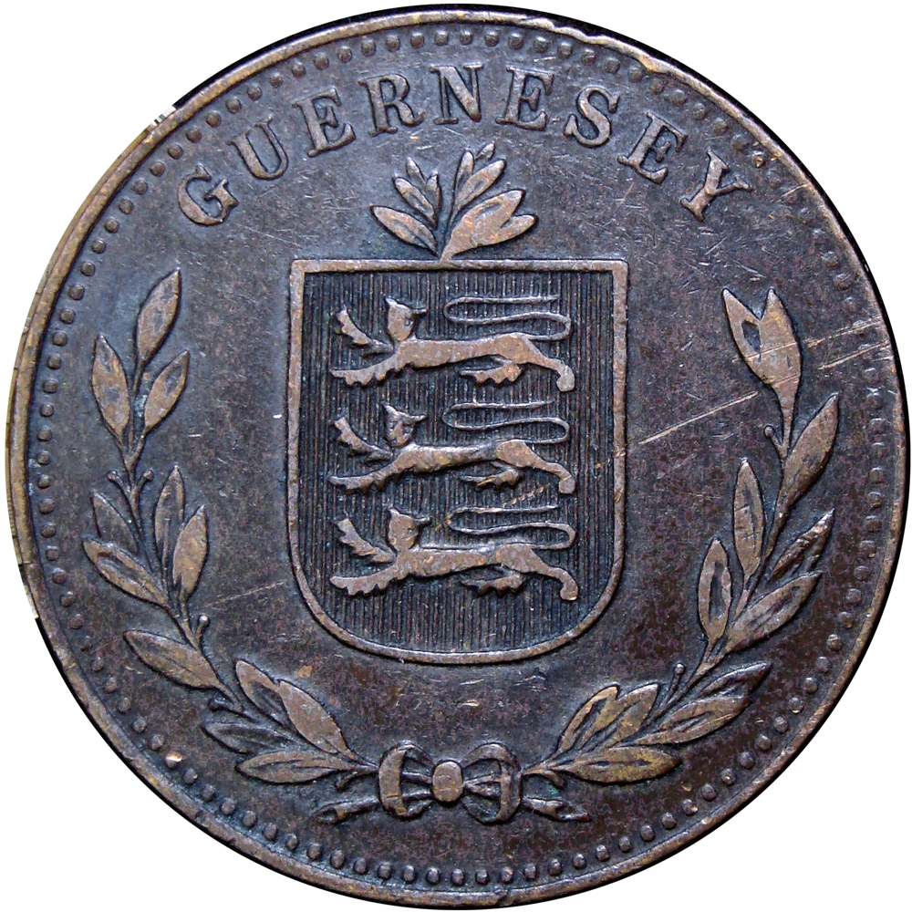 Guernesey Moneda de Bronce 8 Doubles 1918 H - Numisfila