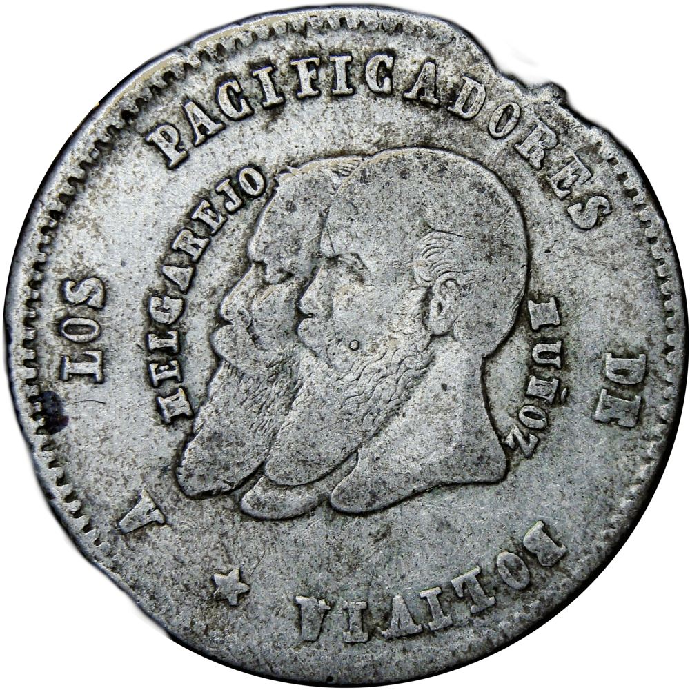 Bolivia Moneda de Plata ½ Melgarejo 1865 - 29 mm  - Numisfila