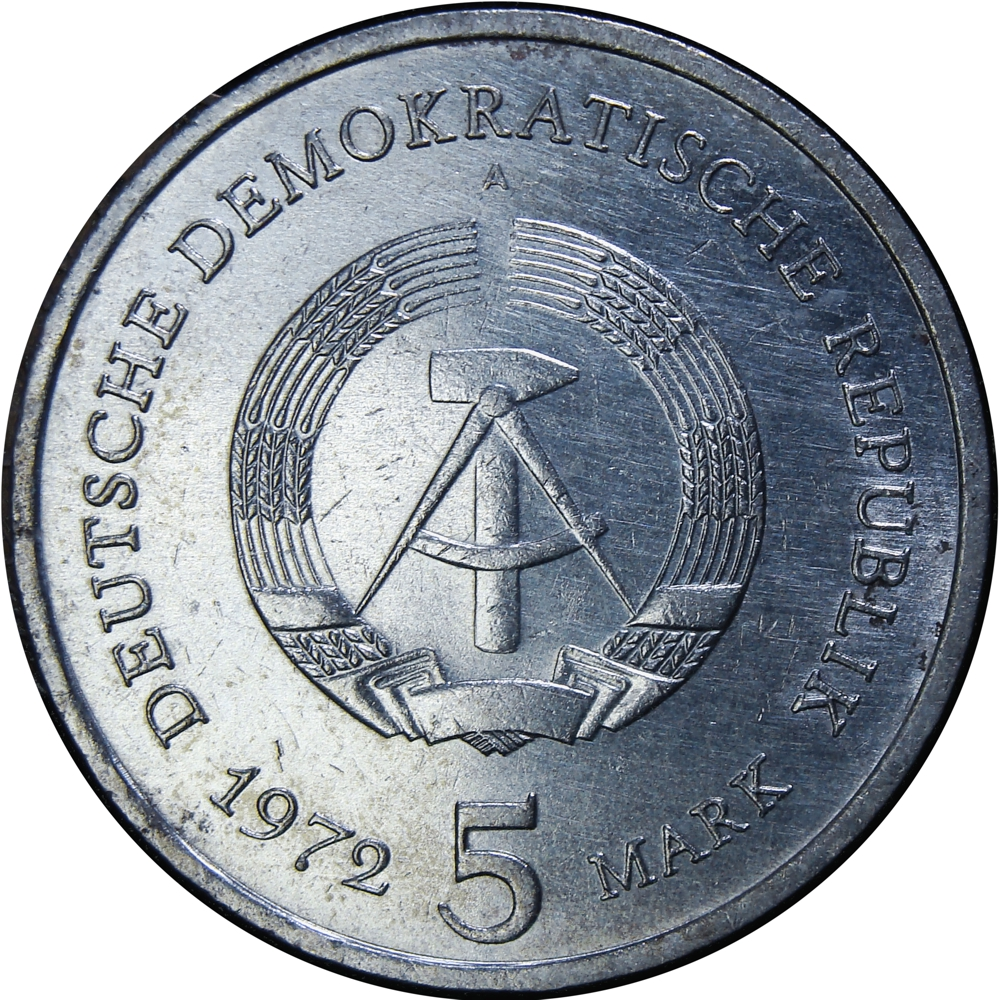 Alemania República Democrática Moneda 5 Mark 1972 Meiben Ciudad - Numisfila