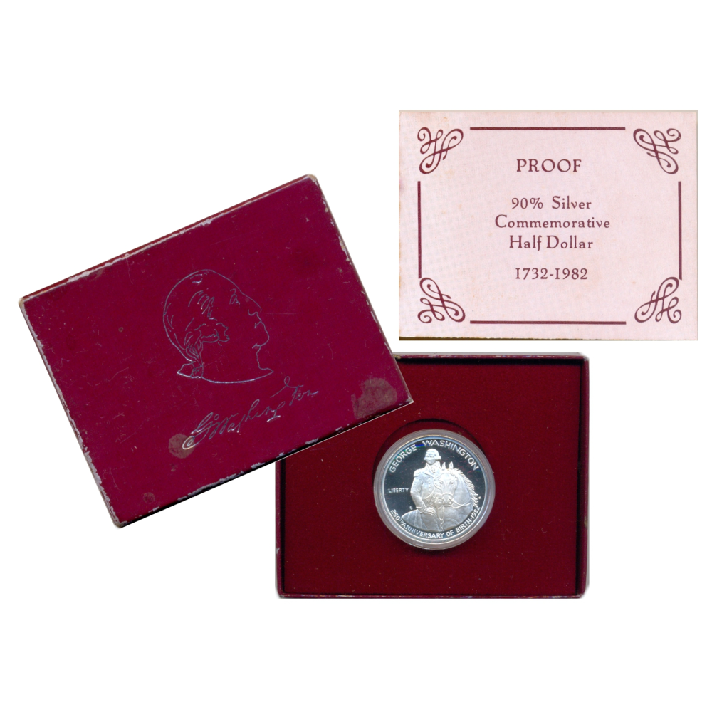 EE. UU. Moneda de Plata ½ Dollar 1982 George Washington 250º Aniversario de su Nacimiento - Numisfila