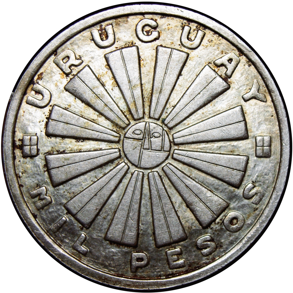 Uruguay Moneda de Plata 1000 Pesos 1969 FAO Alimentación y la Agricultura ONU - Numisfila