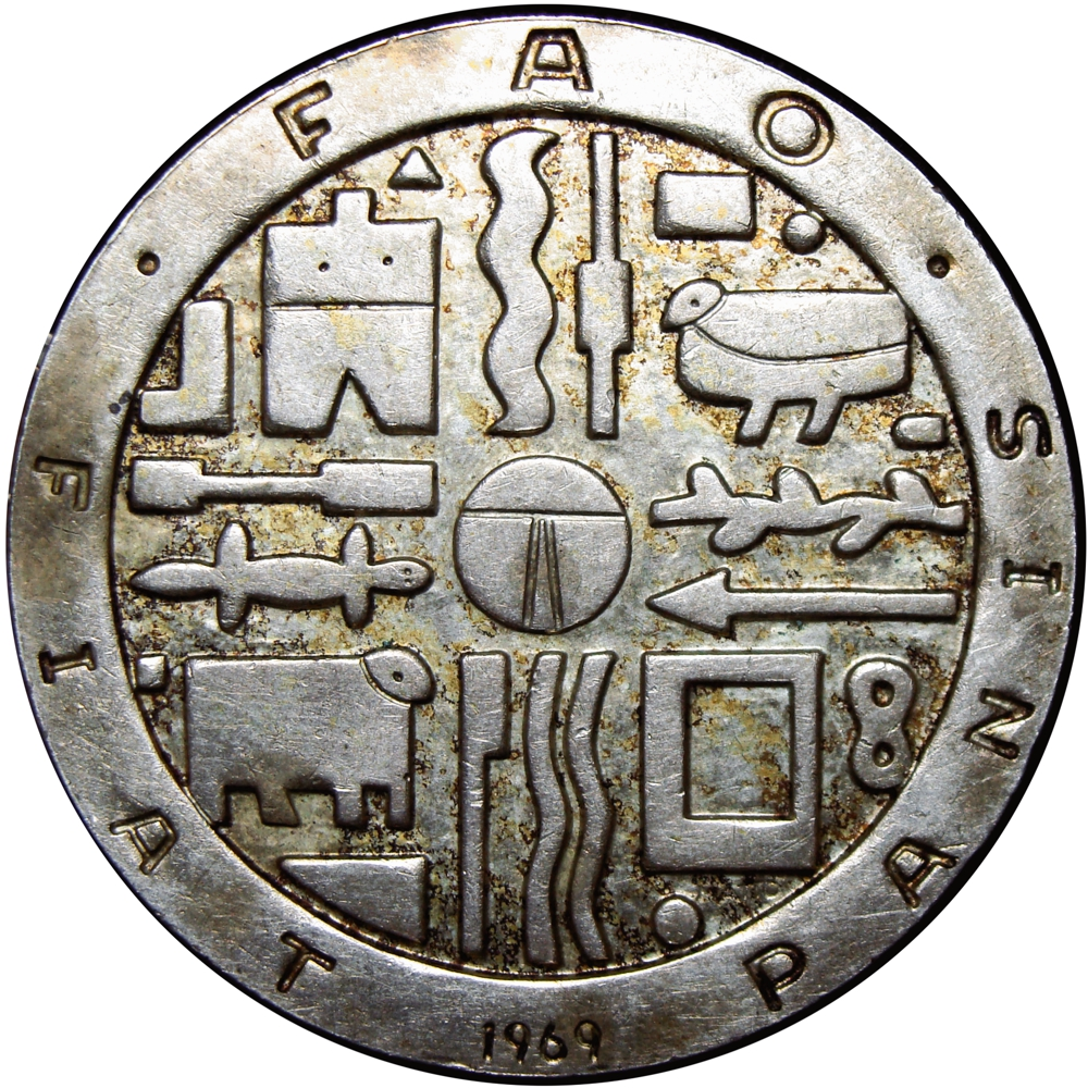 Uruguay Moneda de Plata 1000 Pesos 1969 FAO Alimentación y la Agricultura ONU  - Numisfila