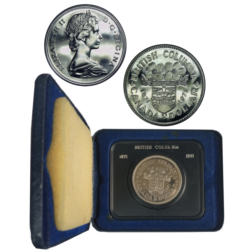 Canadá Moneda de Níquel Dollar 1971 British Columbia Proof Like - Numisfila