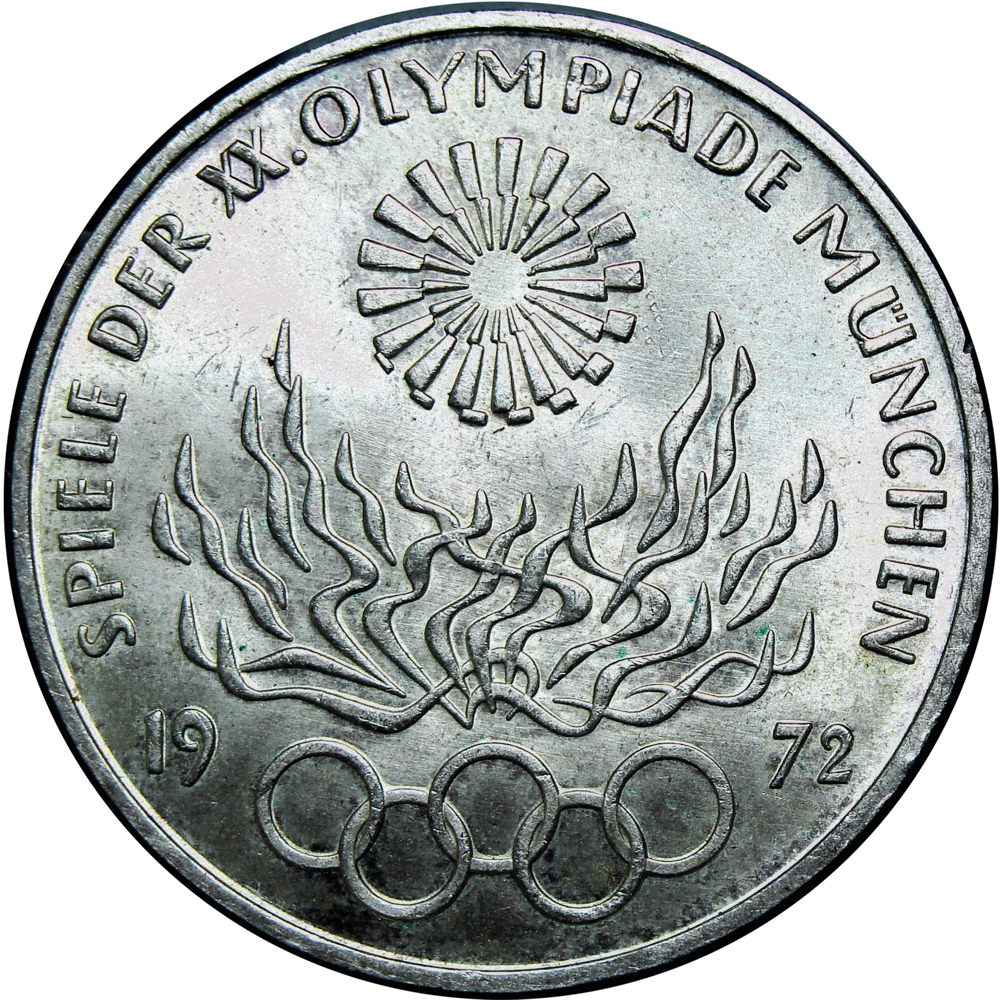 Moneda Alemania 10 Marcos 1972 G Juegos Olímpicos 1972 Múnich Llama Olímpica - Numisfila