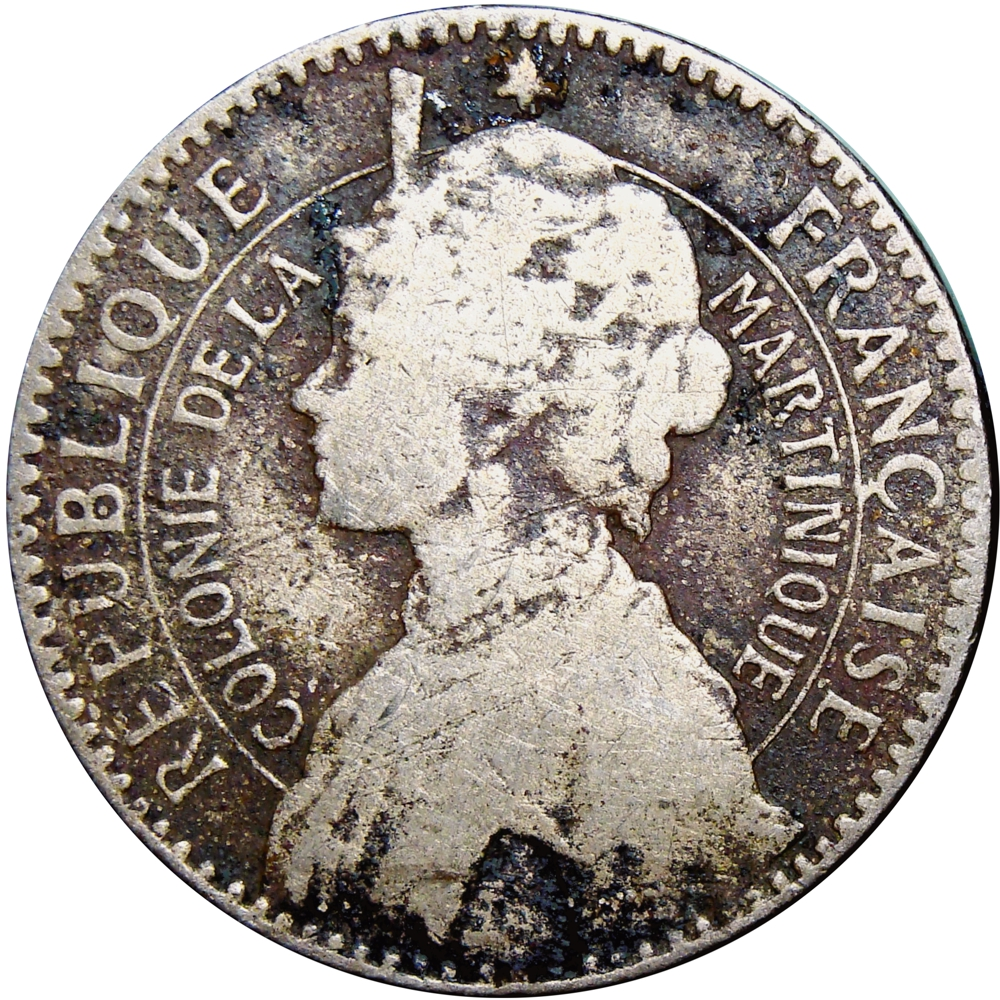 Martinica Moneda de Cuproníquel 1 Franc 1897  - Numisfila