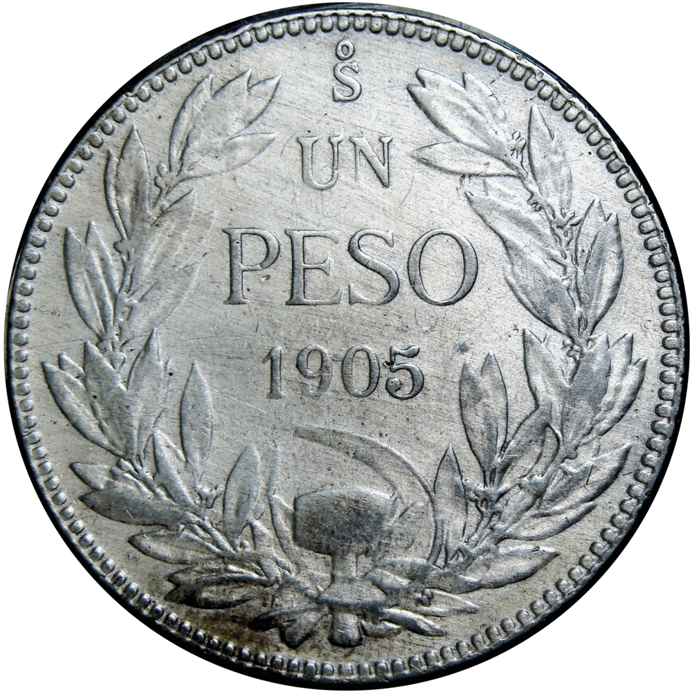 Chile Moneda de Plata 1 Peso 1905 Cóndor - Numisfila