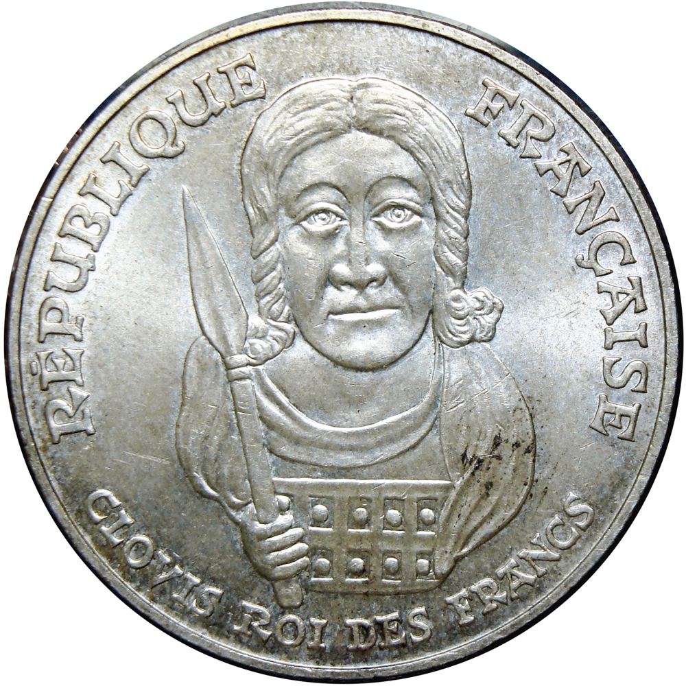 Francia Moneda de Plata 100 Francos 1996 Clodoveo - Numisfila