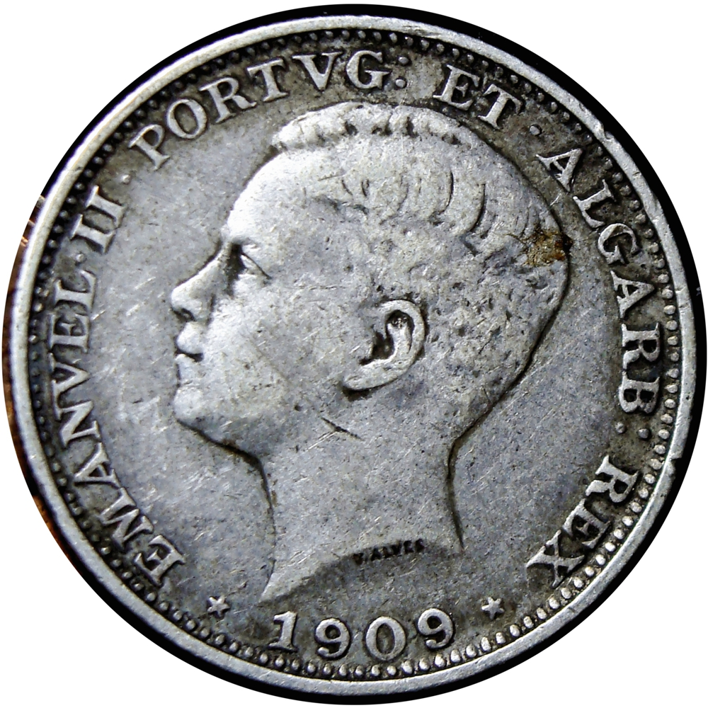 Portugal Moneda de Plata 200 Réis 1909 Manuel II  - Numisfila