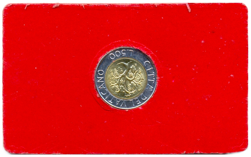 Moneda Vaticano 500 Liras 1989 Estuche presentación Juan Pablo II  - Numisfila