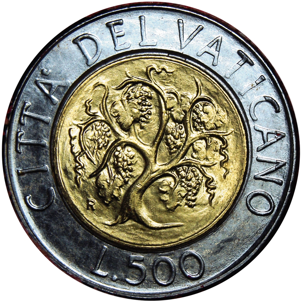 Moneda Vaticano 500 Liras 1989 Estuche presentación Juan Pablo II  - Numisfila