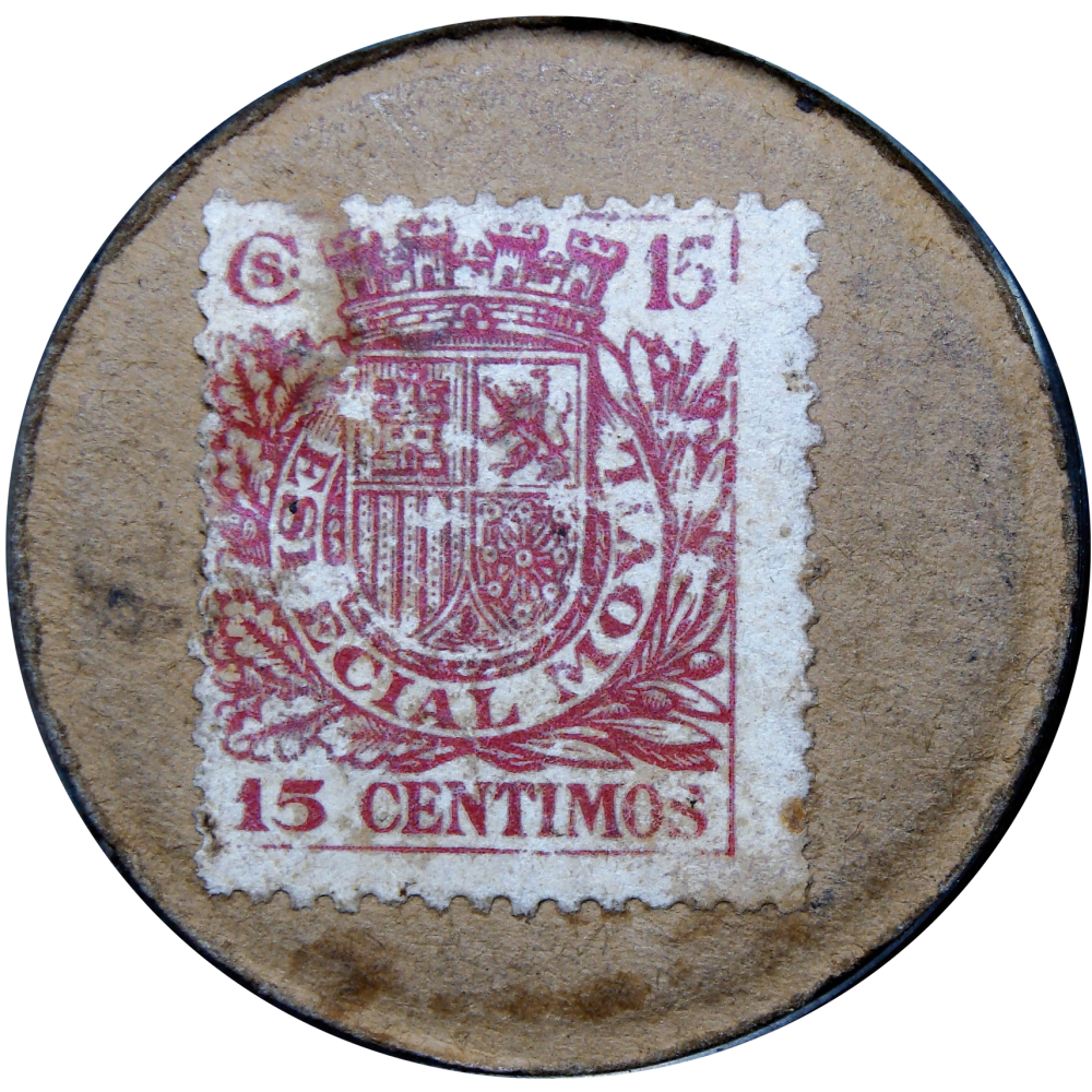 Moneda de Emergencia España 15 Centimos 1938 -  Segunda República  - Numisfila
