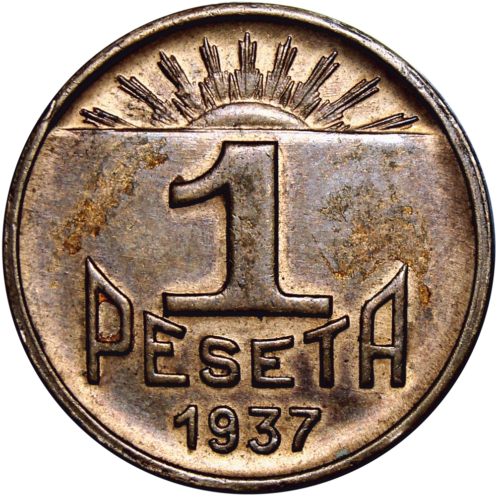 Moneda de Emergencia Provincia de Asturias y Leon 1 Peseta 1937  - Numisfila