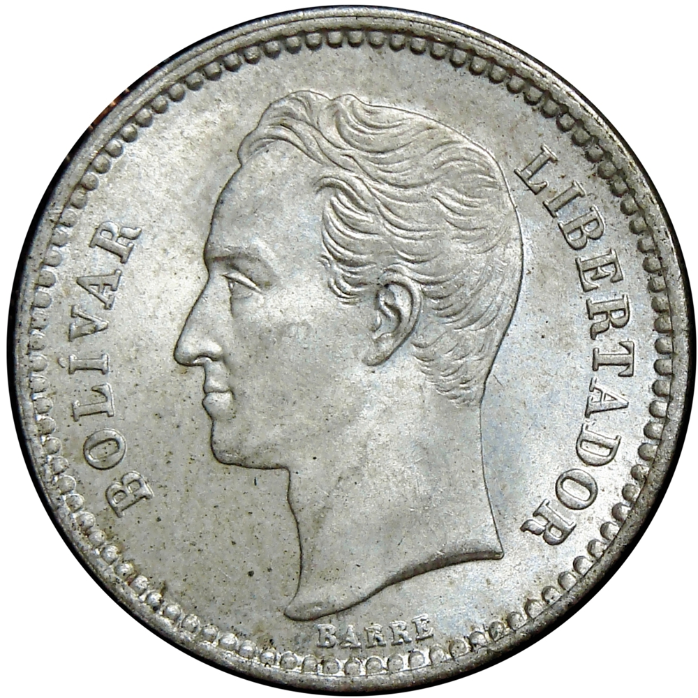 Moneda 50 Céntimos 1945 Real de Plata - ½ Bolívar  - Numisfila