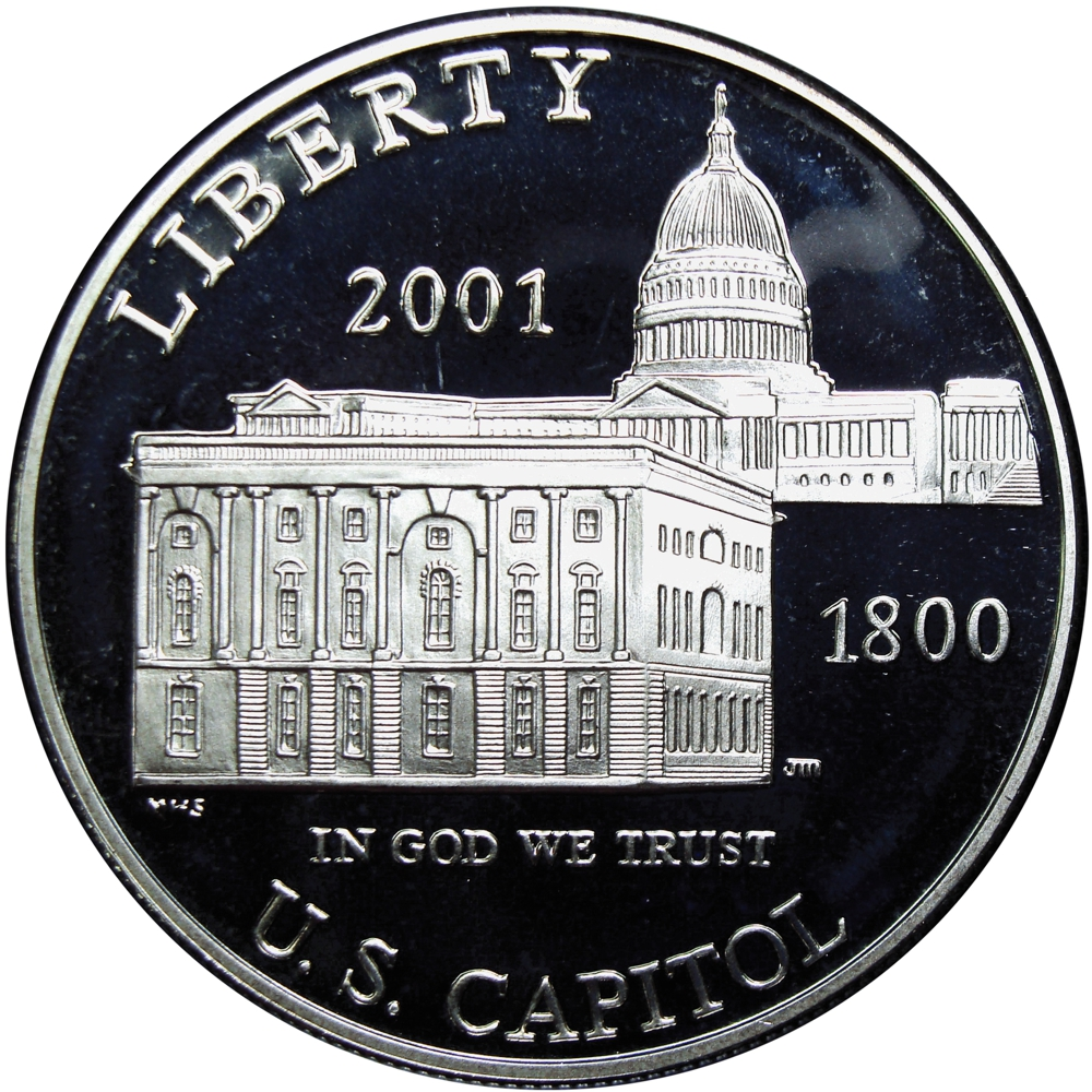 EE. UU. Moneda de Plata Proof One Dollar 2001 Capitolío - Numisfila