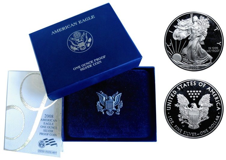 EE. UU. Moneda de Plata 1 Dollar 2008 W Proof Liberty Estuche - Numisfila
