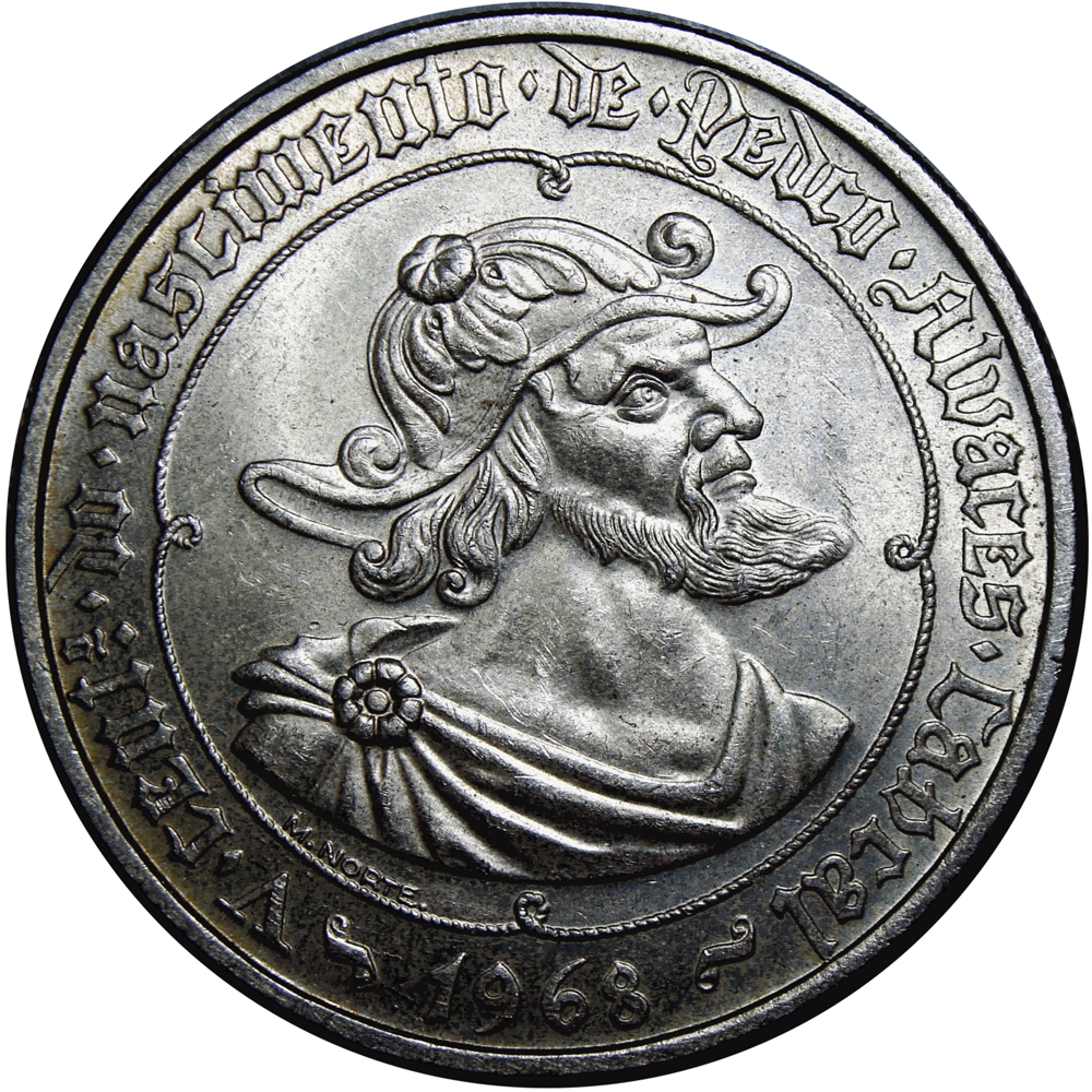Portugal Moneda de Plata 50 Escudos 1968 Pedro Alvares Cabral - Numisfila