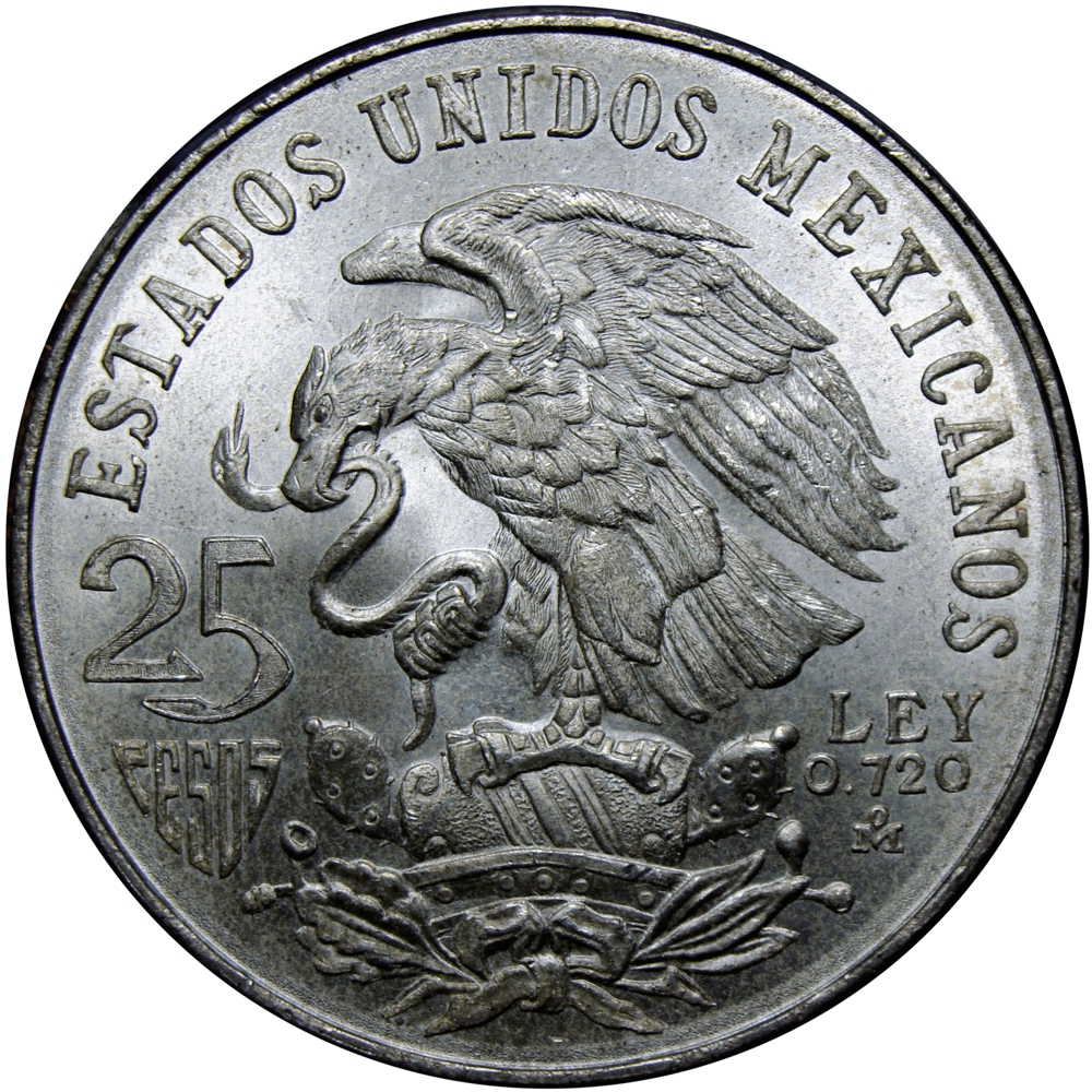México Moneda de Plata 25 Pesos Juegos Olímpicos 1968  - Numisfila
