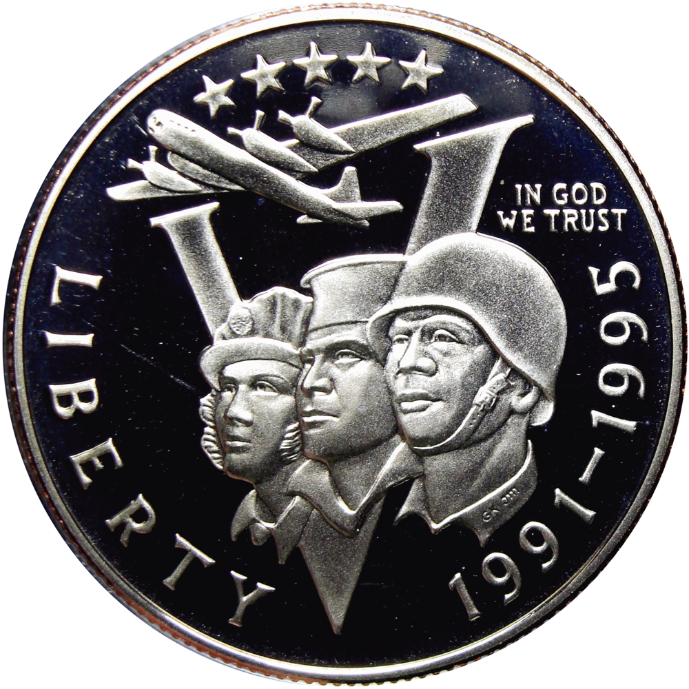 EE.UU. Moneda 1993 Half Dollar 50 Aniversario de la 2da Guerra Mundial   - Numisfila