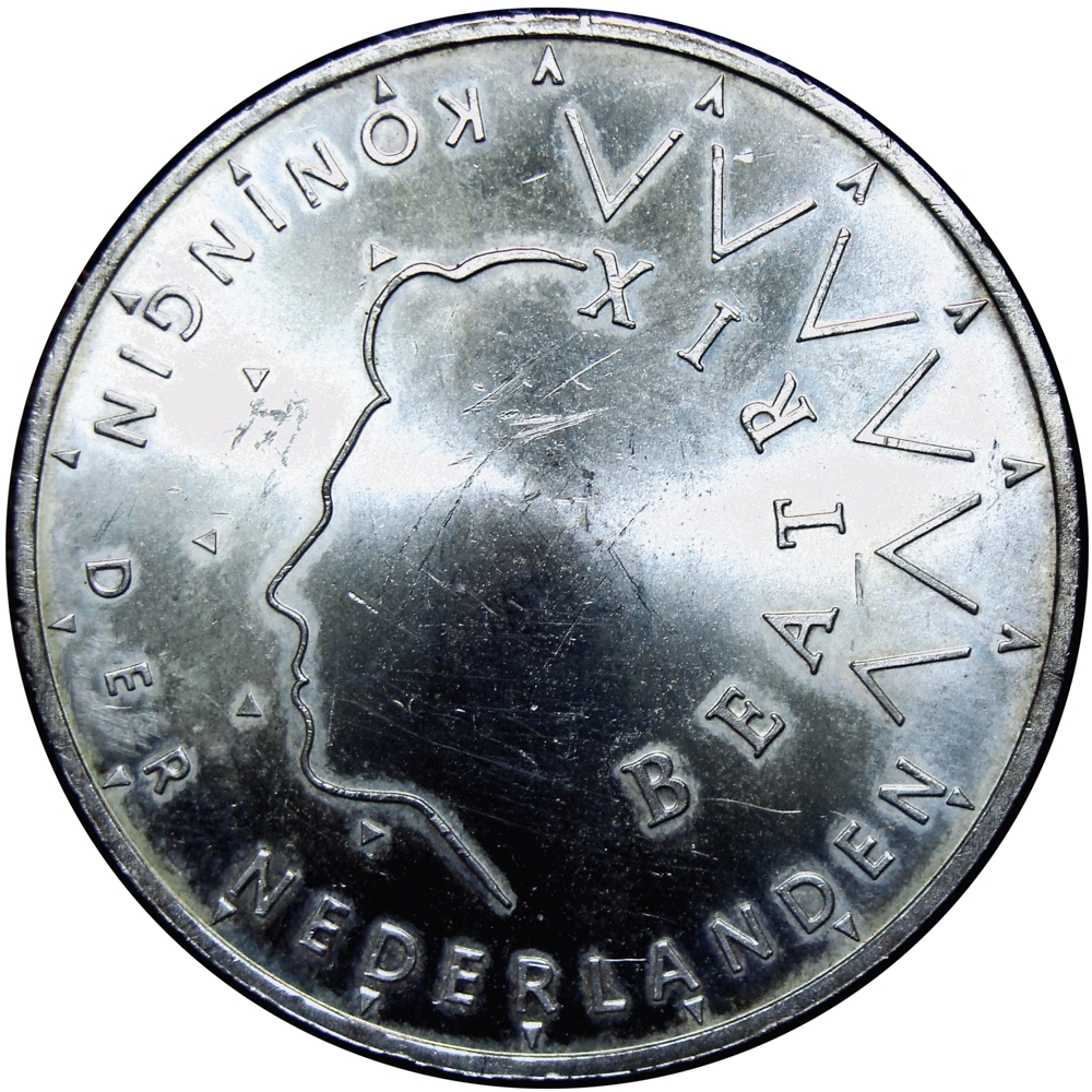 Holanda Moneda de Plata 50 Gulden 1987 Beatriz - Numisfila