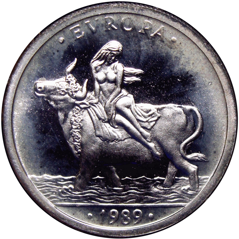 España Moneda de Plata 1 ECU 1989 Rapto de Europa  - Numisfila
